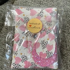 Faux leather coin purse and matching earrings